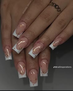 Nail Art Creative, Boring Nails, Hoco Nails, Simple Acrylic Nails, French Acrylic Nails, Long Acrylic