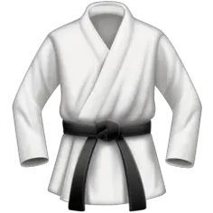 an illustration of a white robe with black belt