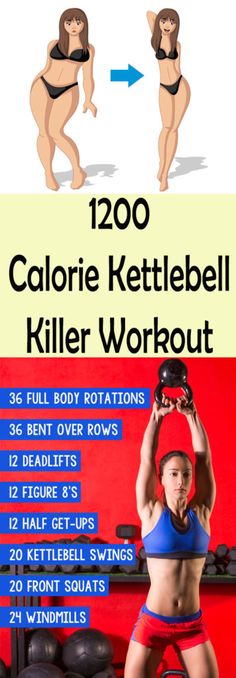 a woman doing kettlebell exercises with the text, 200 calori kettlebell killer workout