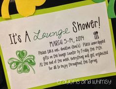 a st patrick's day themed shower sign