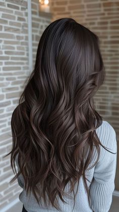 Chocolate Brunette Hair Color, Dark Brunette Balayage, Rich Brunette Hair, Dark Brown Hair Balayage, Dark Chocolate Hair, Dark Chocolate Brown Hair