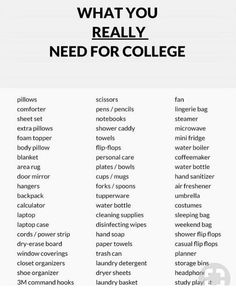 what you really need for college