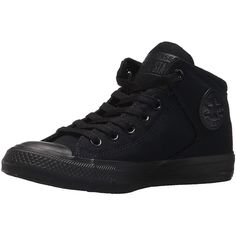 - Style: 149432f (Unisex) - Product Details: Show Off Your Best Skills Wearing The Converse Chuck Taylor All Street Hi-Top Men’s Skate Sneaker! This Style Has A Canvas Upper With A Hi-Top Padded Collar. The Lace-Up Closure Adds A Supportive Fit, While The Cushioned Insole Will Keep You Comfortable On The Go. With The Lightweight Rubber Outsole, You Can Do All Your Favorite Activities With Ease Wearing The Converse Chuck Taylor All Street Hi-Top Men’s Skate Sneaker! - Lace-Up Closure - Canvas Upper - Cushioned Insole - Lightweight Rubber Outsole - Padded Collar - Hi-Top - Black Black Sports Canvas Shoes With Rubber Sole, Black Canvas Sports Shoes With Rubber Sole, Black Canvas Shoes With Rubber Sole For Sports, Black High-top Synthetic Canvas Shoes, Black Mid-top Canvas Shoes For Streetwear, Black Synthetic Lace-up Canvas Shoes, Black Lace-up Sneakers With Rubber Toe Cap, Casual Black Synthetic Canvas Shoes, Black Low-top Sneakers With Rubber Toe Cap