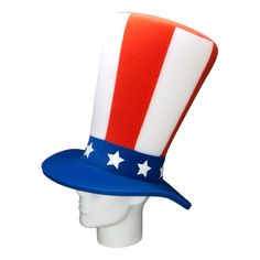 This USA Wide Top Hat will definitely make you stand out at your next Party, Hora Loca, Wedding, Corporate Event, Birthday, Quinceanera, or Halloween Party! It can be used as a wedding hats, top hats, photo booth props, or a party favor. Novelty Hats For Carnival Themed Events, Fun Wide Brim Party Costume Hats And Headpieces, Fun Wide Brim Costume Hats And Headpieces For Party, Novelty Top Hat For Carnival Costume Party, Themed Top Hat For Carnival Party, Themed Brimmed Party Hat, Carnival Party Fun Top Hat, Carnival Themed Party Top Hat, Themed Party Mini Cap Hat