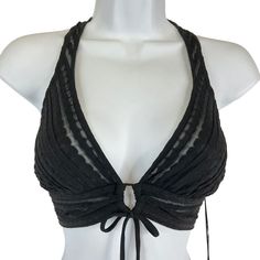 Robin Piccone Bikini Size Xs Women's Black Carly Lace Keyhole Halter Top Msrp $98 ****Last Pic Is For Style And Not Color*** New With Tags The Item You See Is The Exact Item You Are Receiving. The Pictures Show Current Condition Of The Item. If You Have Any Questions About Any Of The Images, Please Feel Free To Message Me. Fitted Triangle Top For Club, Fitted Nylon Halter Top For Summer, Beach Season Triangle Halter Top For Night Out, Triangle Halter Top For Night Out At Beach Season, Triangle Halter Top For Night Out During Beach Season, Fitted Underwire Halter Top For Party, Fitted Backless Tops For Beachwear, Fitted Underwire Halter Top For Beach Season, Fitted Low-cut Swimwear For Night Out