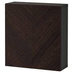 an image of a wooden cabinet with dark wood grains on the front and sides