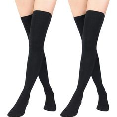 New Product 80% Cotton, 18% Polyester, 2% Spandex Hand Wash Only Premium Material: Athletic Long Socks For Women Made Of 80% Cotton, 18% Polyester, 2% Spandex. Combed Cotton With Elastic Fiber Assuring You The Best Feeling When Putting On. You Will Feel Extremely Soft And Breathable. The Thickness Is Suitable For Spring, Autumn, And Winter. Fit Size: One Size Fits Most Ladies. The Length From Top To Heel: About 20.9"(53cm), Toe To Heel: 7.9"(20cm) Long. Leg Warmer Fit Just Over The Knee And Will Trendy Black Stretch Knee-high Socks, Casual Black Thigh-high Legwear, Casual Black Thigh-high Socks, Casual Black Thigh High Legwear, Casual Black Thigh High Socks, Casual Black Stockings For Fall, Fitted Black Casual Hosiery, Casual Fitted Black Hosiery, Black Fitted Casual Hosiery