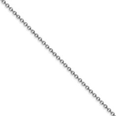 A classic, alternating pattern of round open links join together to create a beautiful cable necklace made of gleaming rhodium-plated 14k white gold. The solid, supple design of this 1.4mm chain features an easy to use lobster-claw closure to keep it safely in place. 30 inches in length. Cable Chain Necklace, Bow Jewelry, Disc Pendant, Small Pendant, Shell Pendant, Jewelry Companies, Black Bow, Watch Necklace, Gold Plated Silver