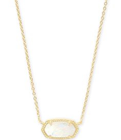 From Kendra Scott, this necklace features:Pendant necklace14K gold plated over brassLobster claw closureApprox. 0.63"L x 0.38"W stationary pendant; 15" chain with 2" extenderImported.Please note: Due to the one-of-a-kind nature of the medium, exact color patterns may vary slightly from the image shown. Kendra Scott Necklace Opal, Kender Scott Necklaces, Kender Scott, Green Hoco Dress, Elisa Gold Pendant Necklace, Preppy Necklaces, Light Blue Necklace, Kendra Scott Necklace Elisa, Kendra Scott Elisa