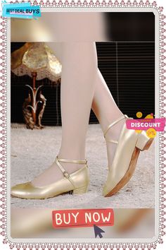 Women's Ballroom Dance Shoes Modern Shoes Indoor Practice Ballroom Dance Heel Thick Heel Silver Gold Elegant Closed Toe Dance Shoes For Dance Class, Closed Toe Dance Shoes For Dance Class, Spring Dance Shoes With Low Heel, Closed Toe Heels For Dance Class, Formal Spring Dance Shoes With Round Toe, Fitted Wedding Shoes With Round Toe For Dance, Elegant Dance Shoes With Round Toe, Gold Ankle Strap Dance Shoes, Elegant Round Toe Dance Shoes