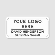 Custom Magnetic Company Employee Name Tag Font Styles, Black Border