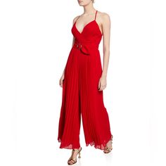 Fame And Partners Pleated Jumpsuit With Cross-Back Straps And An Adjustable O-Ring Sash Belt. Halter Neckline. Sleeveless; Adjustable Straps. M40 Us0 M40-1 Us2 M40-2 Us4 M40-3 Us6 M40-4 Us8 M40-5 Us10 M40-6 Red Summer Formal Jumpsuits, Elegant Red Jumpsuits And Rompers For Spring, Elegant Red Pantsuit For Spring, Elegant Red Spring Pantsuit, Spring Red Pantsuit For Night Out, Red Pantsuit For Spring Night Out, Red Evening Jumpsuits And Rompers For Summer, Red Evening Pantsuit For Spring, Elegant Red Summer Pantsuit