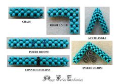 the instructions for making beaded bracelets with turquoise beads and metal findings, including an iron