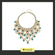 in stock Green Chain Jewelry For Party, Green Clavicle Chain Necklace For Party, Elegant Green Rhinestone Necklace For Party, Elegant Green Bib Necklace For Party, Green Necklace, Statement Necklace, In Store, Pick Up, Buy Online