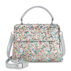 About This Item: Small Sized Bag; 9"W X 6"H X 4"D (Width Is Measured Across The Bottom Of Handbag); 0.9 Lbs. Approx. Weight 3"L Top Handle; 23"L Removable, Adjustable Strap Turn-Lock Closure Silver-Tone Hardware Interior Zip & Slip Pockets Polyester; Trim: Polyurethane; Lining: Polyester Spot Clean Please Note: Item Was A Store Display And It’s Brand New With Tags. You Will Might See Some Signs Of Use, Customer Touching, Customers Trying It On And Shipping And Handling. Please See Original Pictu Chic Multicolor Fall Bags, Evening Satchel With Top Carry Handle For Spring, Spring Party Top Handle Satchel, Multicolor Double Handle Evening Bag, Multicolor Satchel For Evening, Evening Multicolor Crossbody Satchel, Spring Party Crossbody Satchel, Spring Multicolor Satchel With Detachable Handle, Evening Multicolor Top Handle Satchel