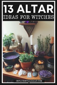 Transform your witchy room with 13 must-have altar items for witchcraft! Perfect for enhancing your witchcraft altar, pagan altar, or Wiccan decor. Discover top witchy crafts and essentials to elevate your witch spirituality. Ideal for any witch’s room, these items will add magic to your Wiccan altar or witches altar. Upgrade your spiritual space today with these essential items! Altar Candles Witchcraft, Witchy Alter Aesthetic, Cottage Witch Altar, How To Make A Crystal Alter, Wiccan Alter Inspiration, Diy Witch Altar Ideas, Pagan Halloween Decorations, Eclectic Witch Altar, Bastet Altar Ideas