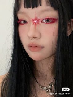 Dystopian Makeup, No Face Makeup, Asian Face Claim, Vampire Makeup Ideas, Russian Makeup, Scary Halloween Makeup Ideas, Scary Halloween Makeup, Makeup Layout, Cool Makeup