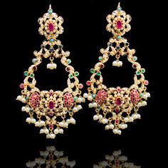 Niti Earrings Luxury Bollywood Meenakari Earrings, Saree Jewellery, Gold Ring Designs, Stone Studs, Kundan Jewellery, Faux Stone, Classy Jewelry, Base Metal, Cz Stone