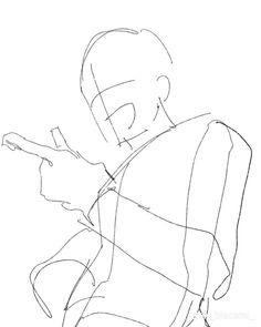 a drawing of a man with his arm out