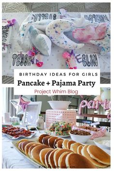 Almost Slumber Party Ideas, Pancake And Pajama Party Activities, Pancakes And Pajamas Party Activities, Girl Birthday Sleepover Party Ideas, 10 Bday Party Ideas Girl, 9th Birthday Sleepover Ideas, Pajama Birthday Party Ideas Kids, Sleepover Party Ideas For Girls Kids, 10 Girl Birthday Party Ideas