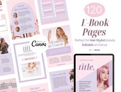 the front and back pages of an e - book with pink hair dyes on it