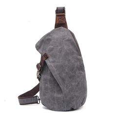 Woosir Vintage Waxed Canvas Mens Crossbody Bag - Woosir Canvas Sling Bag, Mens Crossbody Bag, Men Chest, Waxed Canvas Bag, Rucksack Bag, Buckle Bags, Shoulder Sling, Vintage Chest, Canvas Crossbody Bag