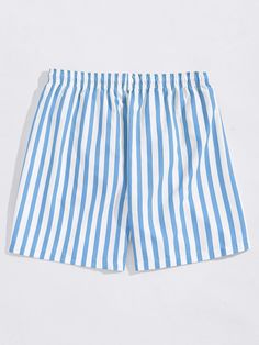 Introducing our Summer Stripes Print Swim Shorts, the perfect addition to your summer wardrobe. These swim shorts are designed to make a stylish statement while providing maximum comfort. The eye-catching stripe pattern adds a touch of nautical charm, creating a timeless and sophisticated look. Details: Pattern Type: Striped Details: Drawstring, Pocket Type: Bottoms Bottom Type: Shorts Fabric: Non-Stretch Composition: 100% Polyester Care Instructions: Machine wash, do not dry clean Size Chart (I Summer High-waisted Swim Trunks For Vacation, High-waisted Swim Trunks For Beach Season Vacation, Spring Vacation Bottoms With Vertical Stripes, High-waisted Swim Trunks For Summer Beach, Blue Summer Shorts For Pool, Blue Summer Pool Shorts, Beachwear Bermuda Bottoms For Poolside, Beachwear Shorts For Spring Pool Season, High-waisted Shorts Swim Trunks For Summer