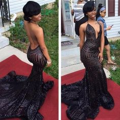 Sexy Black Mermaid Sequined Prom Dresses 2019 Backless V-Neck Evening Gowns sold by MychicDress. Shop more products from MychicDress on Storenvy, the home of independent small businesses all over the world. American Prom Dress, American Prom, Black Sequin Prom Dress, Spaghetti Strap Prom Dress, Black Mermaid, Sequin Prom Dress, Backless Prom Dresses, Long Train, Mermaid Prom Dresses