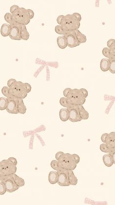 a teddy bear pattern on a white background