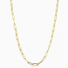 Venice Link Necklace – Oradina Everyday Jewelry Gold, Paperclip Chain Necklace, Thick Chain Necklace, Modern Gold Jewelry, 18k Gold Necklace, Jewelry Showcases, Gold Paper, Modern Necklaces, Jewelry Business