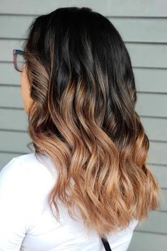 Ombre Honey Brown Hair Color, honey highlights on dark brown hair, dark brown hair with honey highlights, chocolate brown hair with honey highlights ❤ #lovehairstyles #hair #hairstyles #haircuts Hair With Honey Highlights, Brown Hair With Honey Highlights, Brown To Honey Blonde