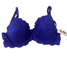 Nwt Smart & Sexy Blue Jewel Bow Lace Lined Wire Underwire Support - Size 36dd Elegant Fitted Blue Bra, Blue Full Cup Bra, Elegant Blue Lace Bra, Blue Party Bra With Underwire, Blue Push-up Bra With Lined Body, Fitted Blue Bra With Lace Closure, Blue Fitted Bra Partially Lined, Blue Partially Lined Underwire Bra, Fitted Partially Lined Blue Bra