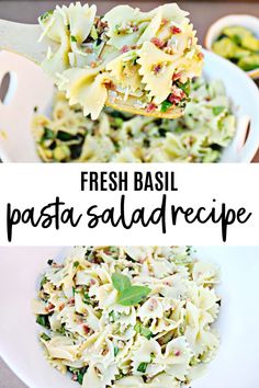 pasta salad with fresh basil and parmesan cheese