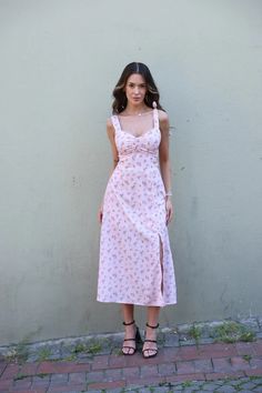 Flower Midi Dress – 9Teen Boutique Flower Midi Dress, Fashion Mistakes, Tiny Flowers, Style Mistakes, 10 Pounds, Midi Length Dress, Classic Elegance, Sweetheart Neckline, Stay Tuned