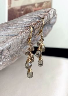 Inviting Colors, Smoky Quartz Jewelry, Smoky Quartz Earrings, Smoky Quartz Necklace, Earthy Hues, Gemstone Drop Earrings, Quartz Jewelry, Handmade Jewelry Gift, Cluster Earrings