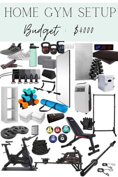 the home gym setup is shown with various items and accessories for each individual to use