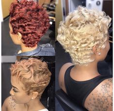 Finger Waves, Short Sassy Hair, Dyed Natural Hair, Blonde Pixie Haircut