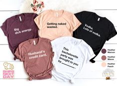 four shirts that say brunch and work hard harder