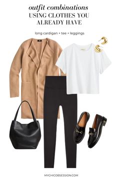 9 Easy Outfit Combinations You Already Have in Your Wardrobe - MY CHIC OBSESSION Outfits That Go With Loafers, Relaxed Office Outfits Women, Womens Winter Outfits, Plane Outfit, Walmart Outfits, Capsule Wardrobe Casual, Look Legging