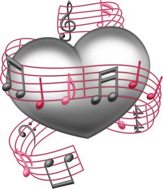 a heart with musical notes around it