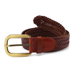 Wear a touch of accessible luxury and style with the Nancy braided leather belt. Its elegant gold buckle enhances the quality of the braided leather, creating a timeless look that will complete your wardrobe. You’re ready to make an entrance! Formal Leather Rope Belt, Adjustable Formal Rope Belt, Adjustable Rope Belt For Formal Wear, Adjustable Rope Belt For Formal Occasions, Classic Braided Leather Belt, Brown Belt Buckles With Gold Buckle For Business, Chic Leather Rope Belt, Classic Leather Rope Belt, Classic Adjustable Rope Belt