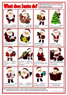 a christmas activity sheet with santa clauss and other things to do in the holiday season