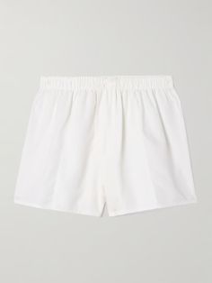 CDLP TENCEL™️ Lyocell pajama shorts | NET-A-PORTER White Relaxed Fit Pajama Shorts With Short Leg, Summer Relaxed Fit Boxer Briefs For Daywear, Classic White Shorts For Daywear, White Boxer Briefs With Elastic Waistband, Classic Relaxed Fit Shorts For Daywear, Cotton Short Boxer Briefs For Sleep, White Cotton Pajama Shorts With Short Inseam, White Short Length Boxer Briefs For Loungewear, Classic Shorts With Elastic Waistband For Daywear