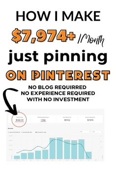 a white poster with the words how i make $ 7, 794 per month just pinning on pinterest