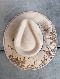 "This boho western hat would be perfect with just about any outfit. It is a stiff hat, made of high quality vegan suede, meant to hold its shape. Hat accessories may differ slightly.   If you'd like completely custom design instead, please go to this link to order one made just for you! https://etsy.me/3rod0CN 💜 H A T   S I Z I N G   Tightening band inside  Hat Circumference: 20.5-23\" Brim Width: 4\" Extra large size available, upon request  💜 S H I P P I N G Turnaround time can take 2-3 weeks depending on how many orders I have, and how detailed your design is.  I ship USPS  💜 R E T U R N S   &   E X C H A N G E S Being that my items are so customized to your specifications, I do not offer refunds or exchanges. Please check your sizing before ordering, as I cannot refund or exchange d Rustic Wide Brim Felt Hat For Ranch, Rustic Fedora Felt Hat For Ranch, Western Handmade Felt Hat For Ranch, Handmade Western Felt Hat For Ranch, Southwestern Style Fedora With Curved Brim, Rustic Wide Brim Fedora For Ranch, Bohemian Felt Hat With Flat Crown For Ranch, Bohemian Curved Brim Felt Hat For Ranch, Bohemian Felt Hat With Flat Crown For Rodeo