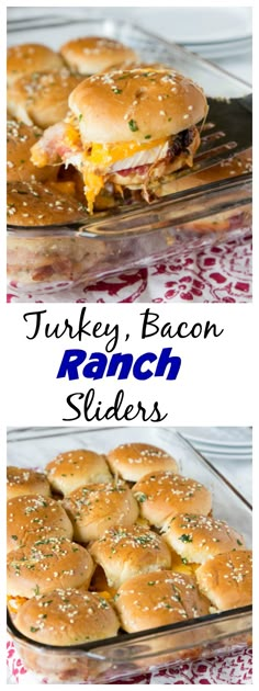 this is an image of turkey bacon ranch sliders