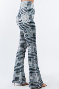 Plaid Print Flare Pants Elastic Waistband No Pockets Approx. 34" Inseam 92% Polyester, 8% Spandex Sizing Recommendations: Small 0/2/4 Medium 4/6/8 Large 8/10/12 Print Flare Pants, Printed Flare Pants, Thick Sweater, Hey Jude, Prep School, Thick Sweaters, Pants Large, Brown Plaid, Bell Bottom