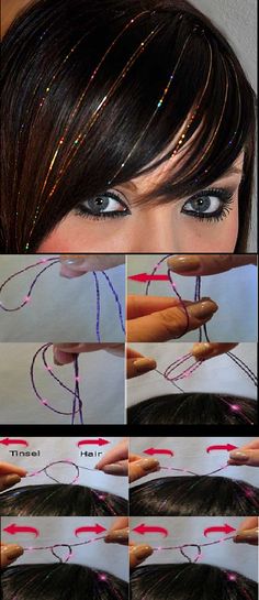 Christmas Hair Color Ideas - Who doesn't enjoy getting a great deal from leading brands. Click to find out more IMMEDIATELY! Hair Tinsel Storage, Hair Tinsels, Christmas Hair Color Ideas, Tinsel Hair, Diy Hair Color, Hair Tinsel, Fairy Hair, Christmas Hair, Glitter Hair