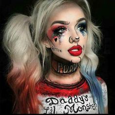 Women's Halloween Costumes Inspiration. View More. https://www.burnerlifestyle.com/womens-halloween-costumes/ #burnerlifestyle #halloween #halloweencostumes #womenscostumes #womensoutfits #costumes Harley Quinn Make-up, Makeup Karakter, Halloween Costumes Women Creative, Makeup Clown, Makeup Zombie, Harley Quinn Makeup, Cute Halloween Makeup