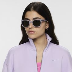 Show up in Nike fashion with throwback flair. The Nike Crescent II sunglasses are built from 20% recycled content by weight with a vintage aesthetic that’s chunky and sleek, combining timeless design with modern sensibilities. It features slightly angled cat-eye lenses with minimalist logos at each temple etched in bespoke, silver-tone hardware. Minimalist Logos, Eye Lenses, Nike Fashion, Women Lifestyle, Engraved Logo, Minimalist Logo, Vintage Aesthetic, Show Up, Crescent